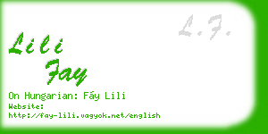 lili fay business card
